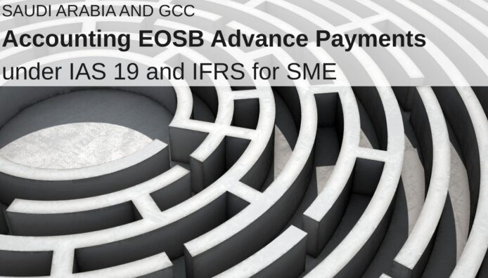 Decision framework showing when EOSB advances should be treated as receivables versus settlements under IAS 19